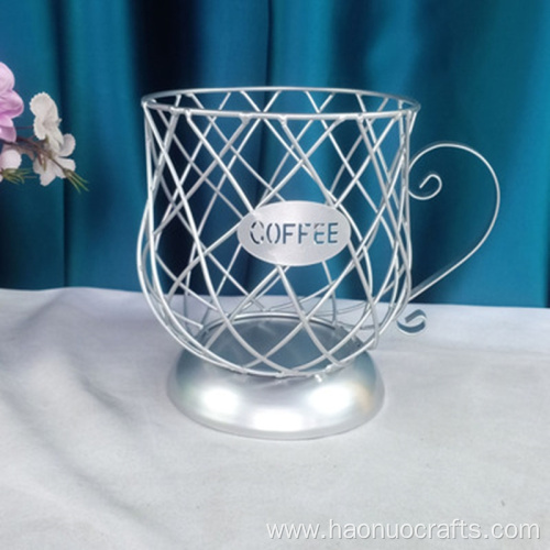 Coffee capsules are stored in metal baskets